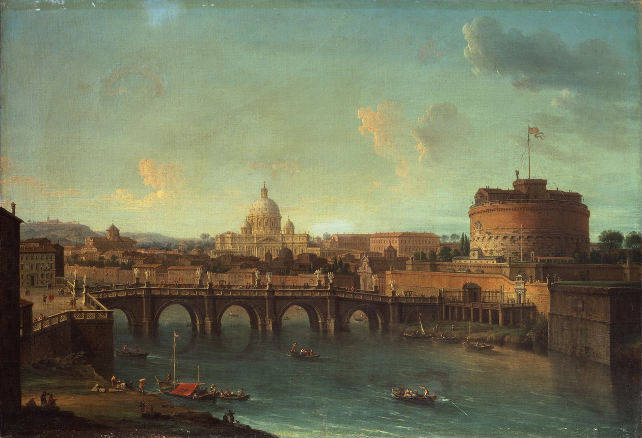 Le Tibre, Rome, en direction du Castel Sant