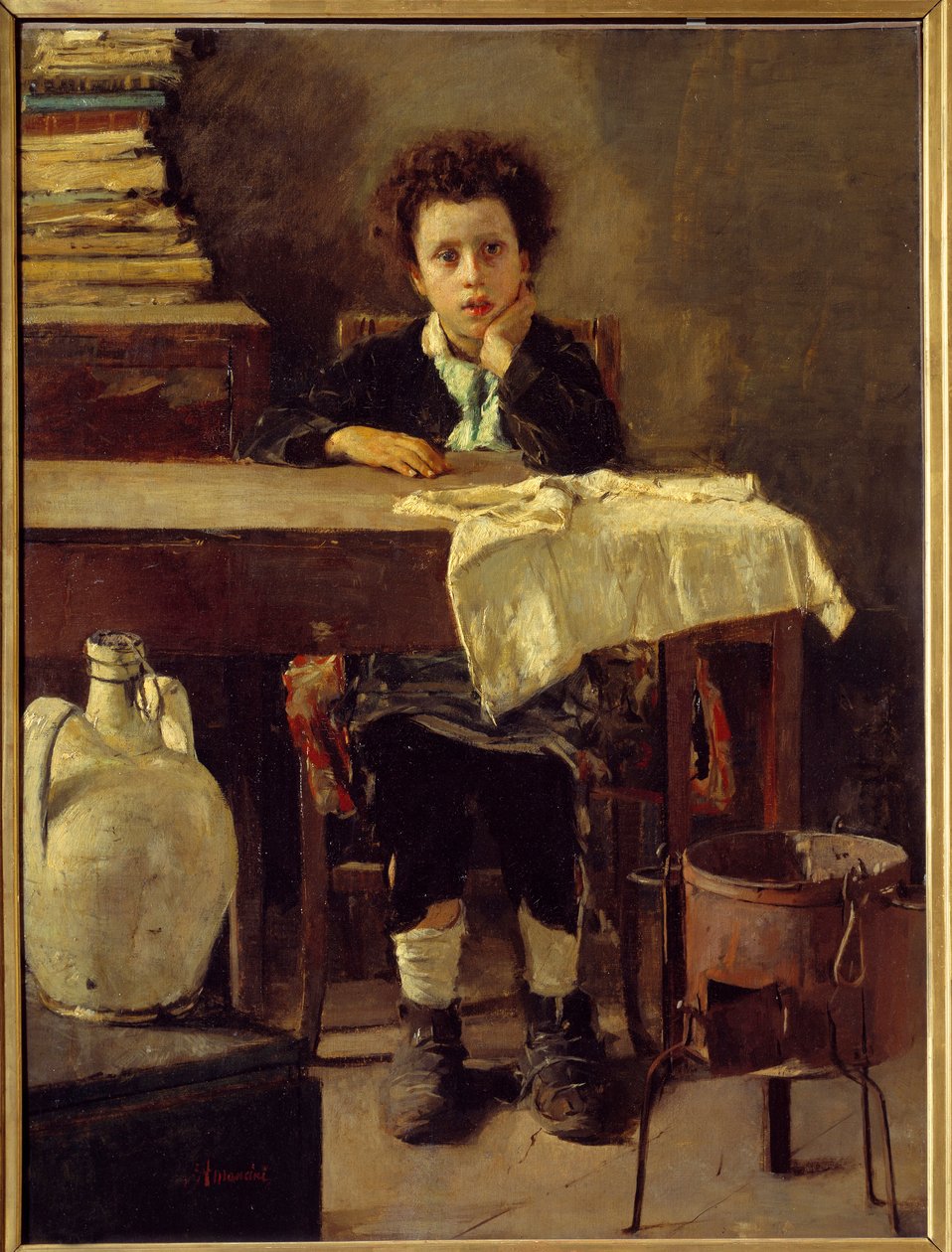 Le petit écolier ou pauvre écolier - Antonio Mancini