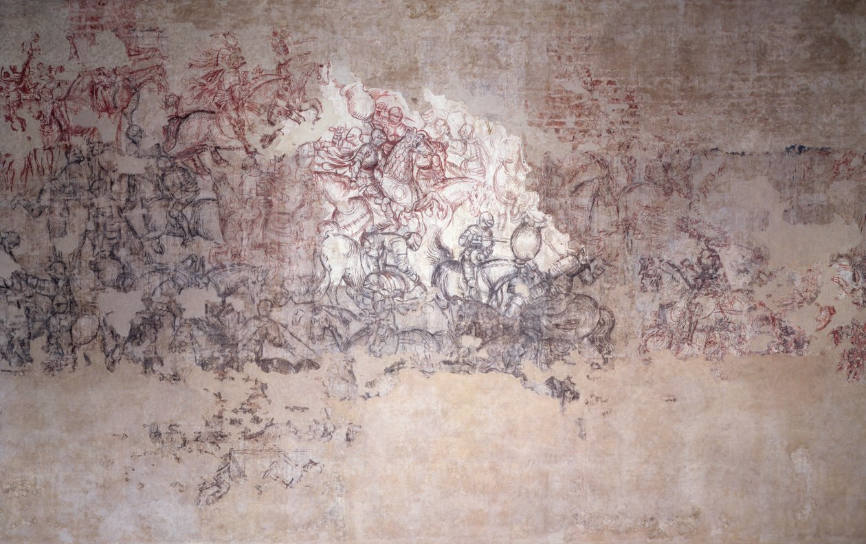 Tournoi de bataille, fragment de peinture murale de la Sala del Pisanello (anciennement Sala dei Principi) - Antonio Pisanello