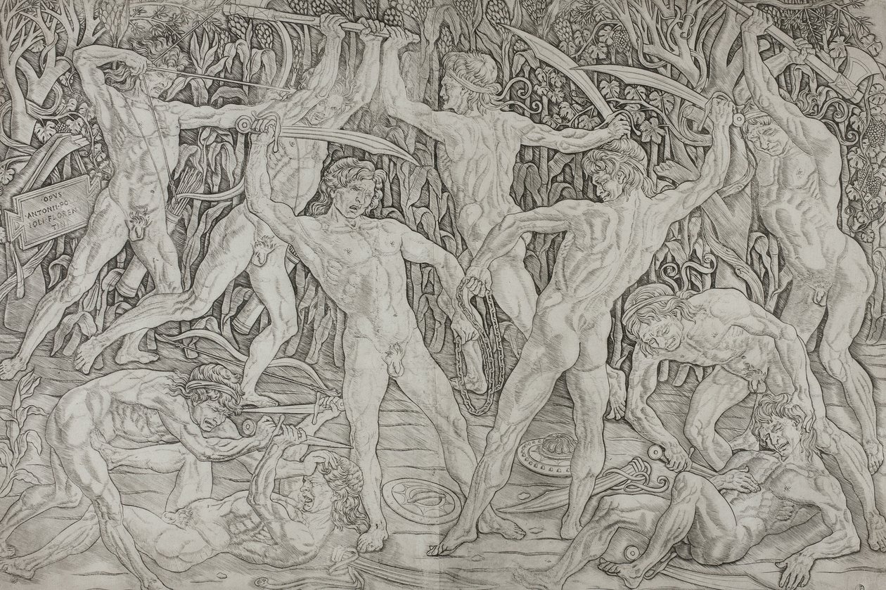 Bataille des hommes nus - Antonio Pollaiuolo