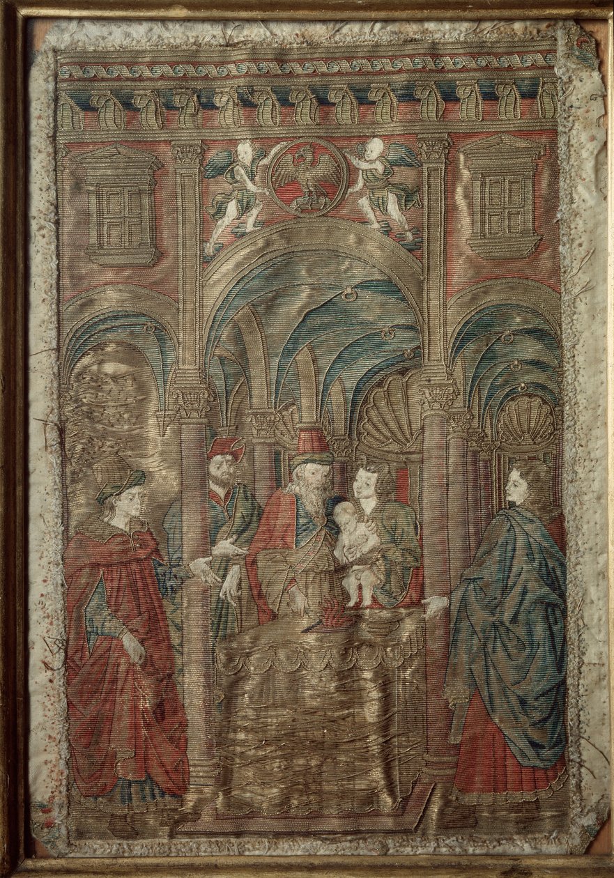 Circoncision de Saint Jean-Baptiste Broderie de soie et d