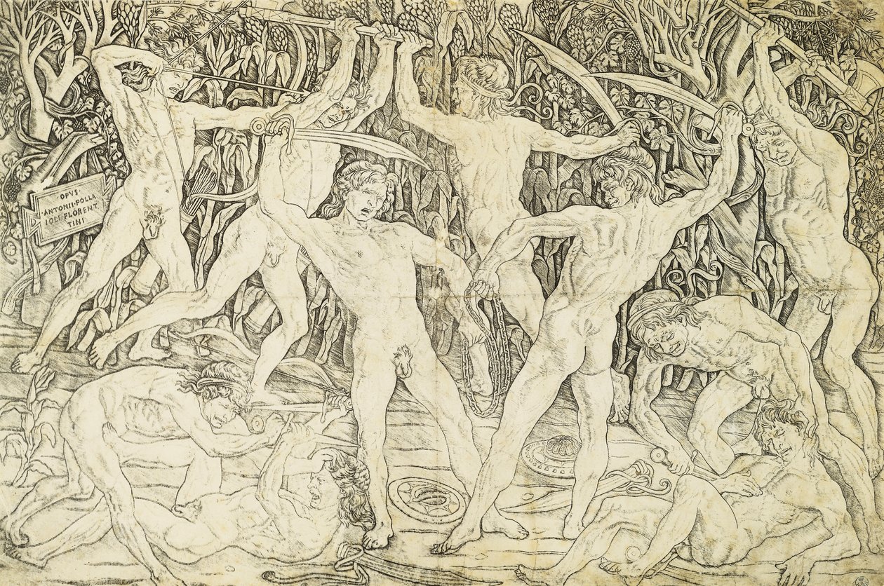 Nus en combat (gravure) - Antonio Pollaiuolo