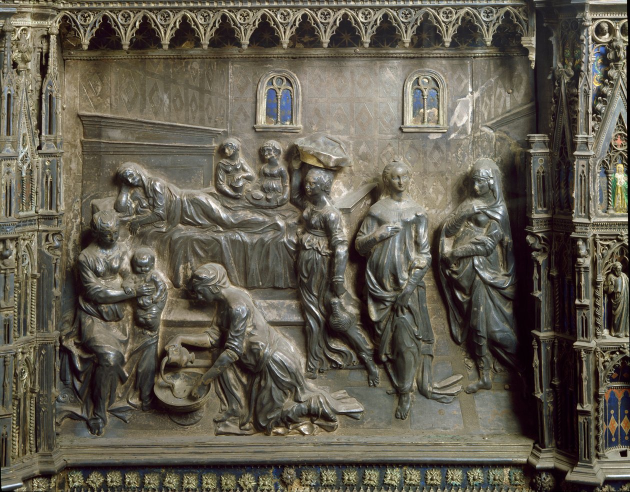 La naissance de Jean-Baptiste. Relief en argent - Antonio Pollaiuolo