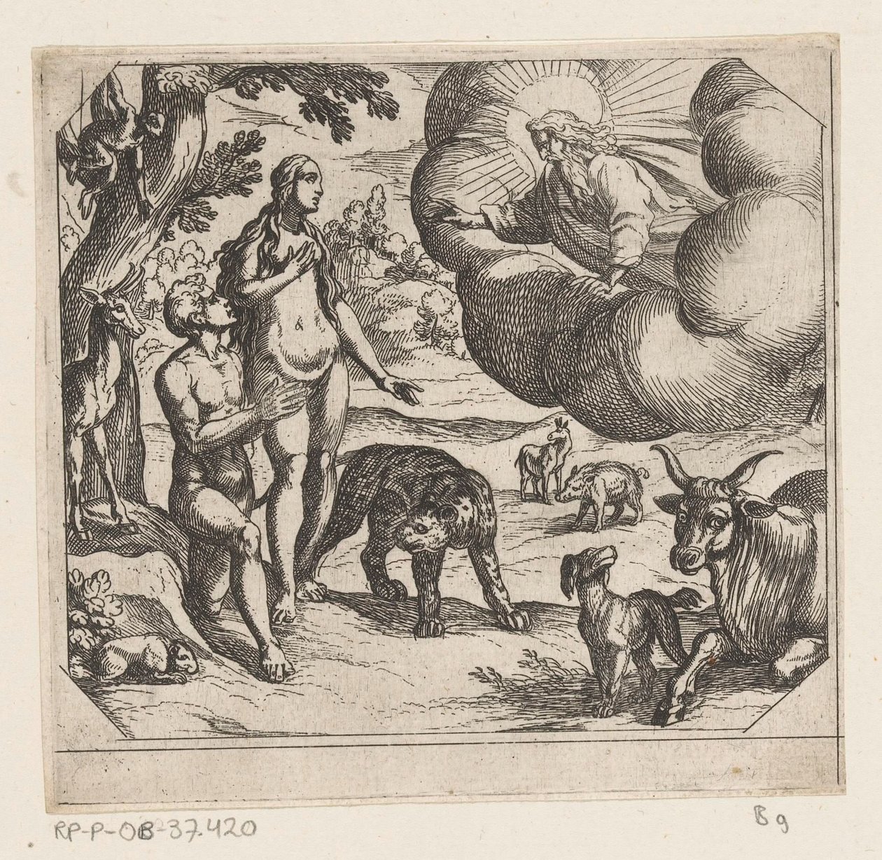 Adam et Ève au paradis (La création) - Antonio Tempesta