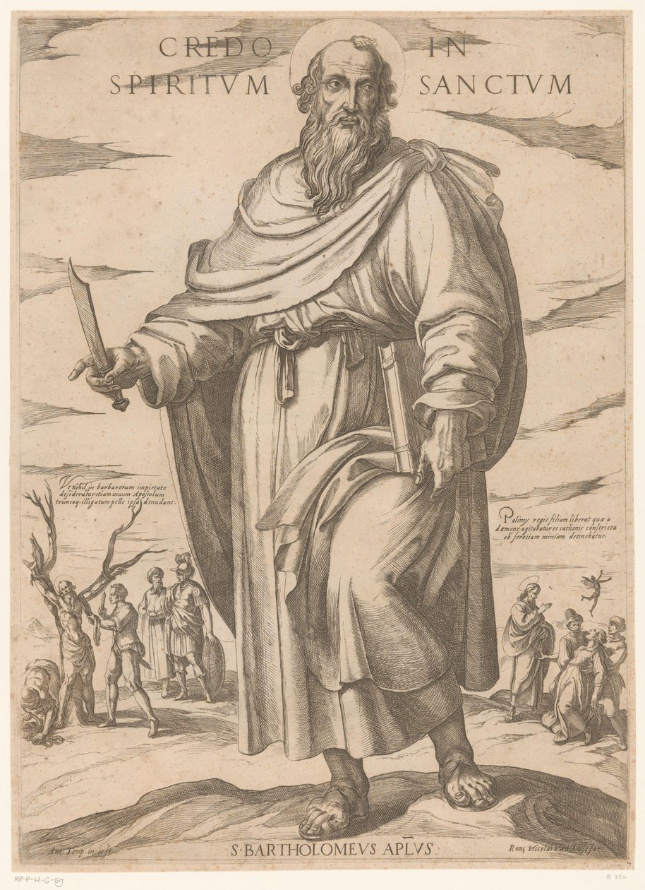Saint Barthélemy Credo in spiritum sanctum (Christ, Marie et les apôtres) - Antonio Tempesta