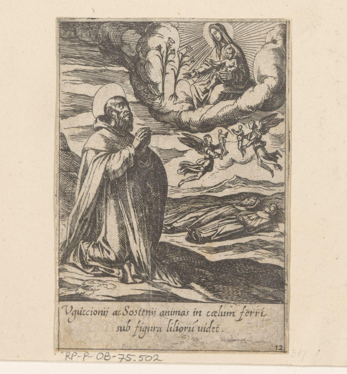 Saint Philippe prie pour les âmes de deux frères (La Vie de Philippe Benitius) - Antonio Tempesta