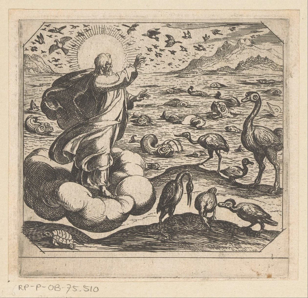 Dieu crée les oiseaux et les poissons - Antonio Tempesta