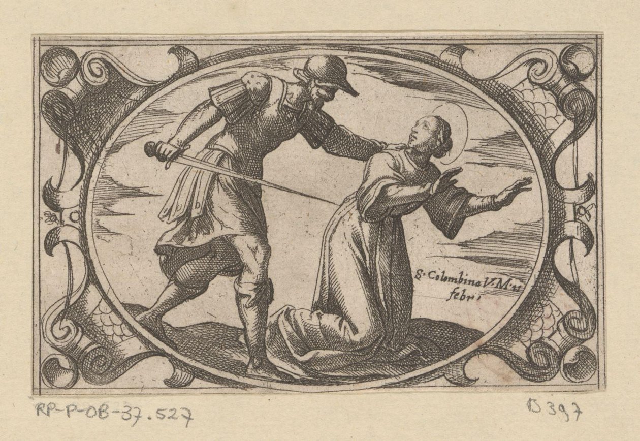 Sainte Columbina, fille de Saint Austerius
Martyres romaines (titre de la série)
Imagini di molte vergini Rom nel martirio (titre de la série) - Antonio Tempesta