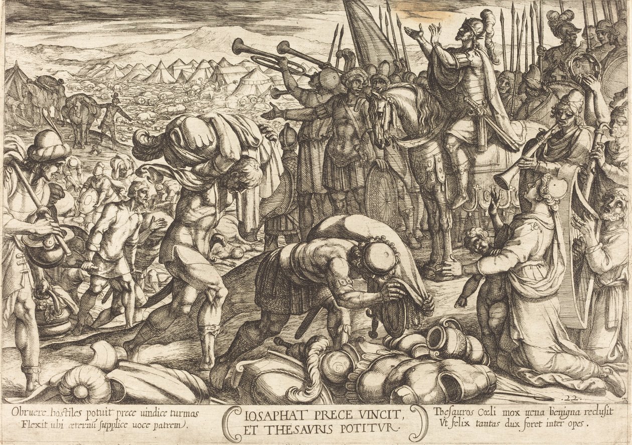 Josaphat remerciant Dieu pour sa victoire - Antonio Tempesta