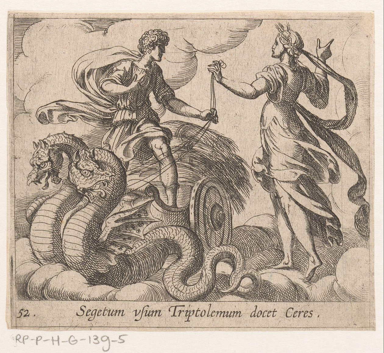 Triptolemus reçoit le char de Cérès - Antonio Tempesta