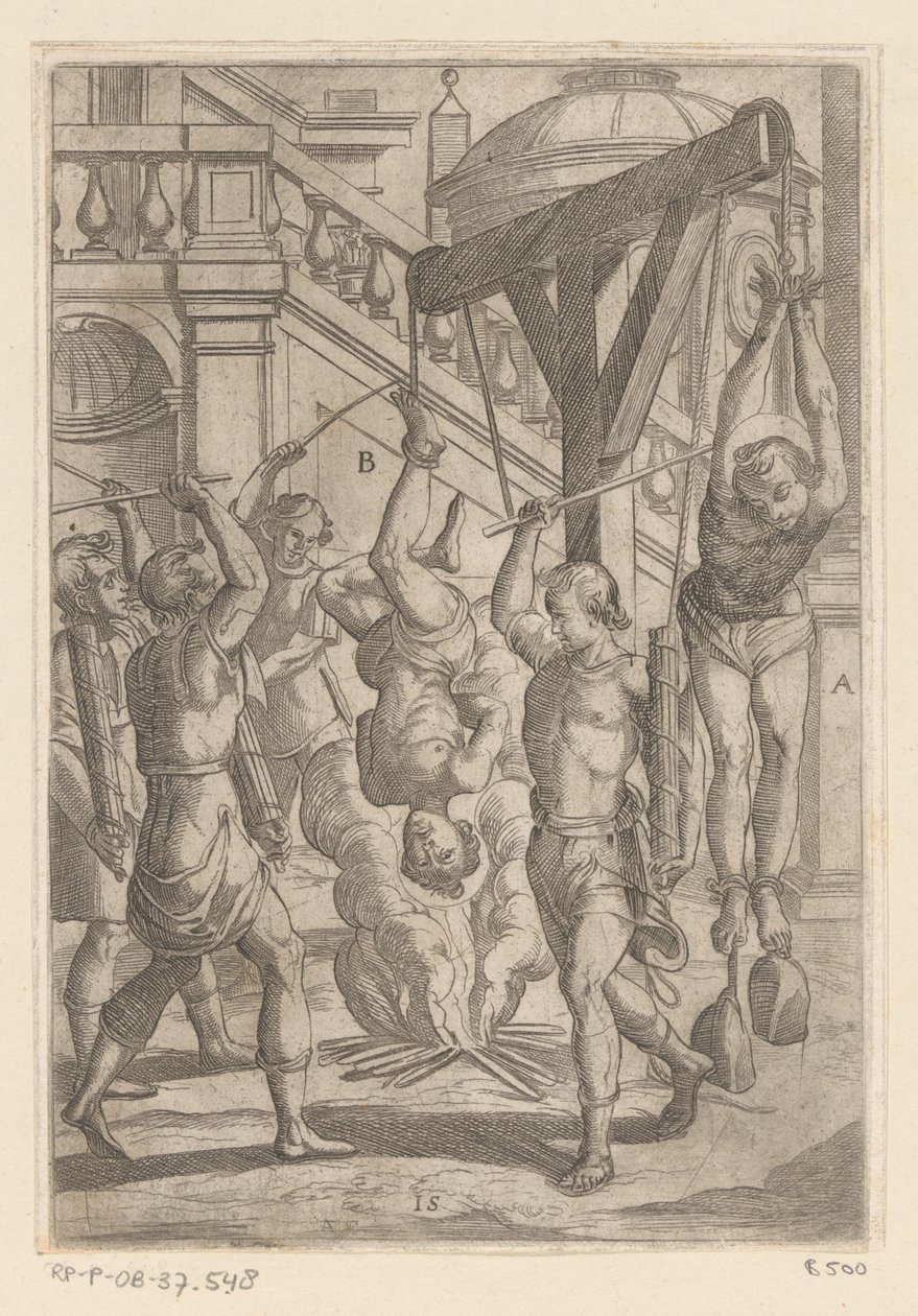 Martelingen ondergaan door christelijke martelaars (Varia tormentorum et supplicioru crudelium) - Antonio Tempesta