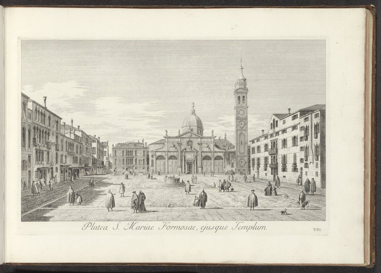 Vue sur Campo Santa Maria Formosa à Venise (Gezichten op gebouwen en pleinen in Venetië) - Antonio Visentini