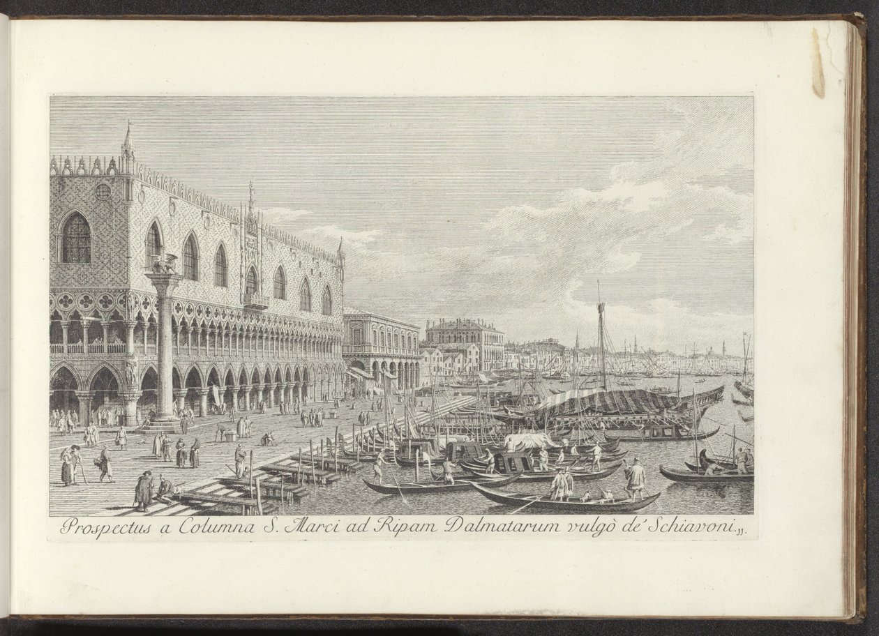 Coin de la place Saint-Marc avec le Palais des Doges et la colonne avec le Lion de Venise - Antonio Visentini