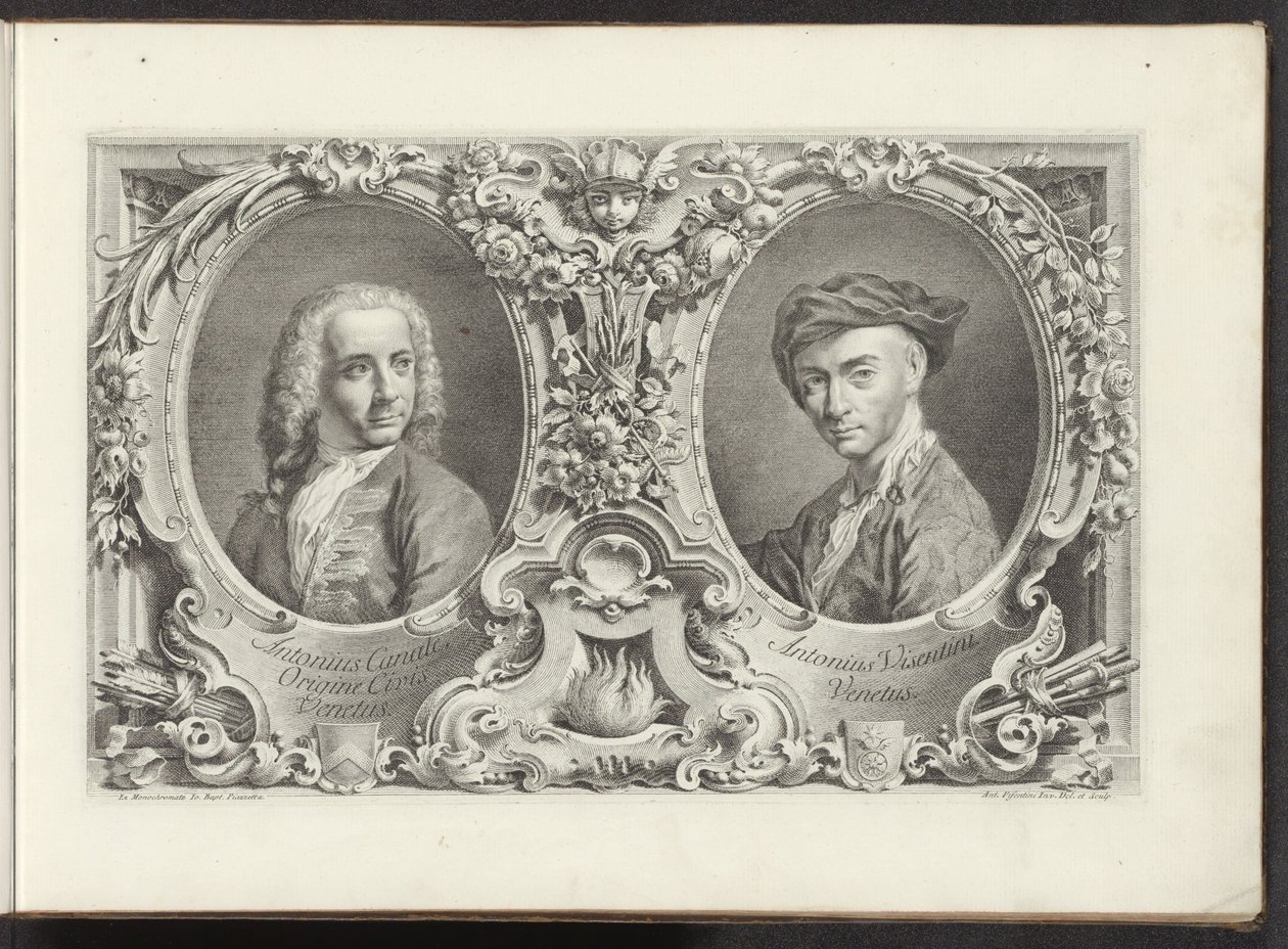 Portraits des artistes Canaletto et Antonio Visentini (Urbis Venetiarum prospectus celebriores) - Antonio Visentini