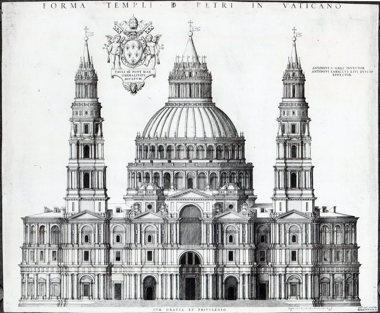 Plan pour Saint-Pierre, Rome, 1539 - Antonio da Sangallo