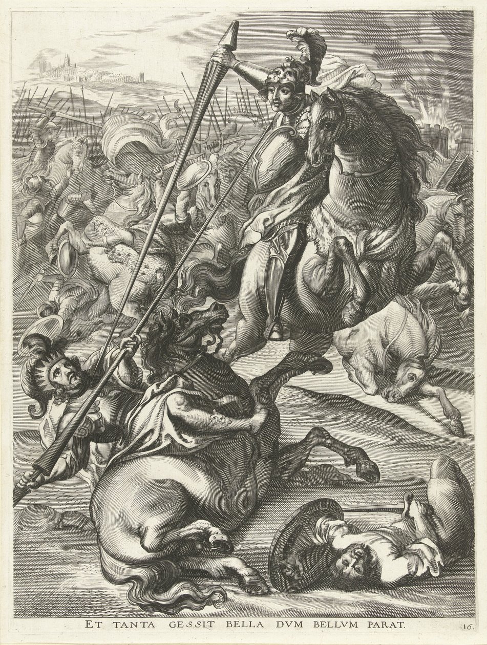 Achille bat Téléphos; entrée de Ferdinand à Gand en 1635 - Antony van der Does