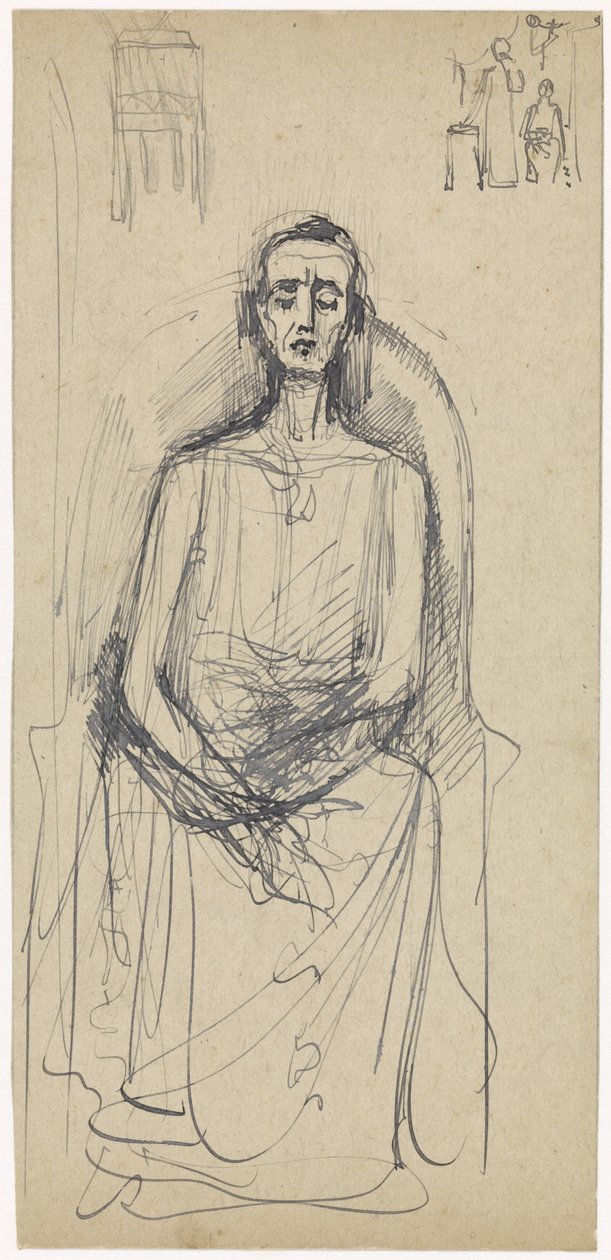 Figure assise avec les yeux baissés - Antoon Derkinderen