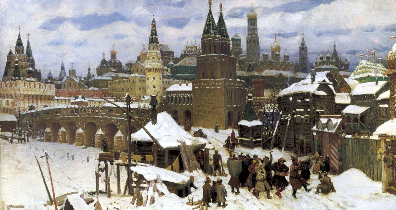 Moscou au XVIIe siècle. Le pont de Tous-les-Saints, 1901 - Apollinari Mikhailovich Vasnetsov