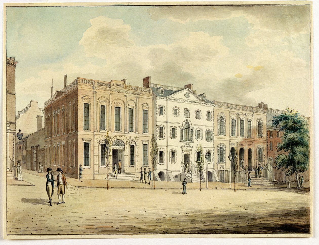Coin nord-est des rues Wall et William, New York, 1798 - Archibald Robertson