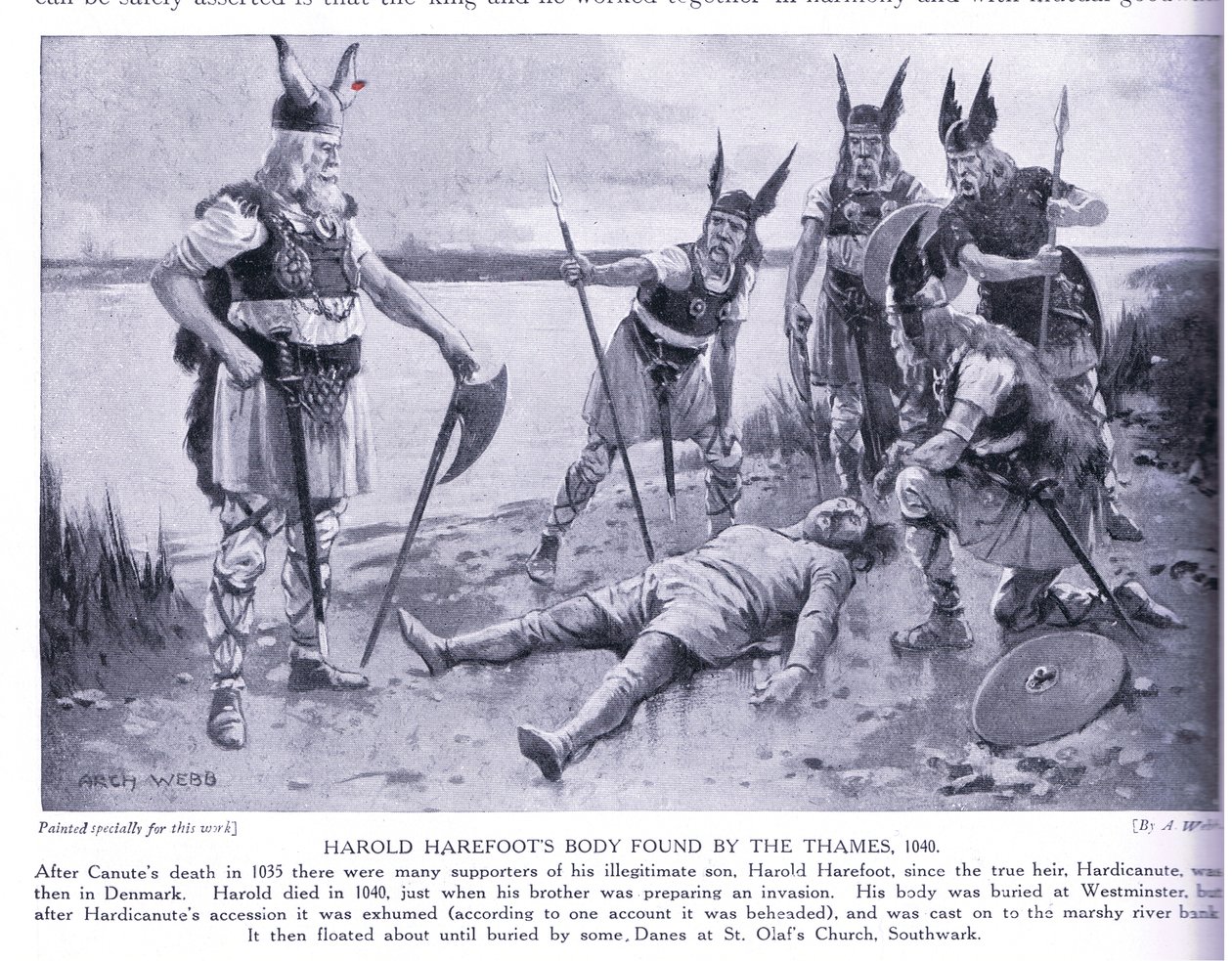 Le corps de Harold Harefoot trouvé près de la Tamise, 1920 - Archibald Webb