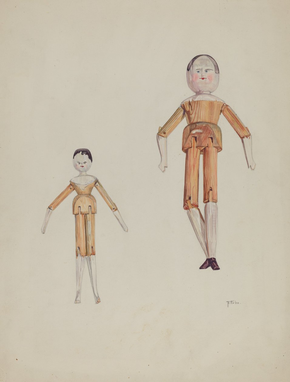 Poupées en bois articulées - Arelia Arbo