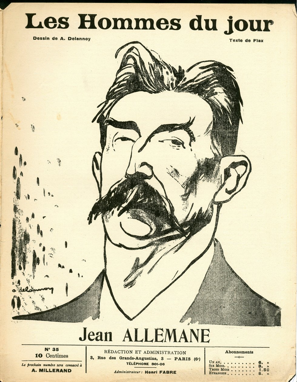 Couverture de "Les Hommes du jour", Satirique en N & B - Aristide Delannoy