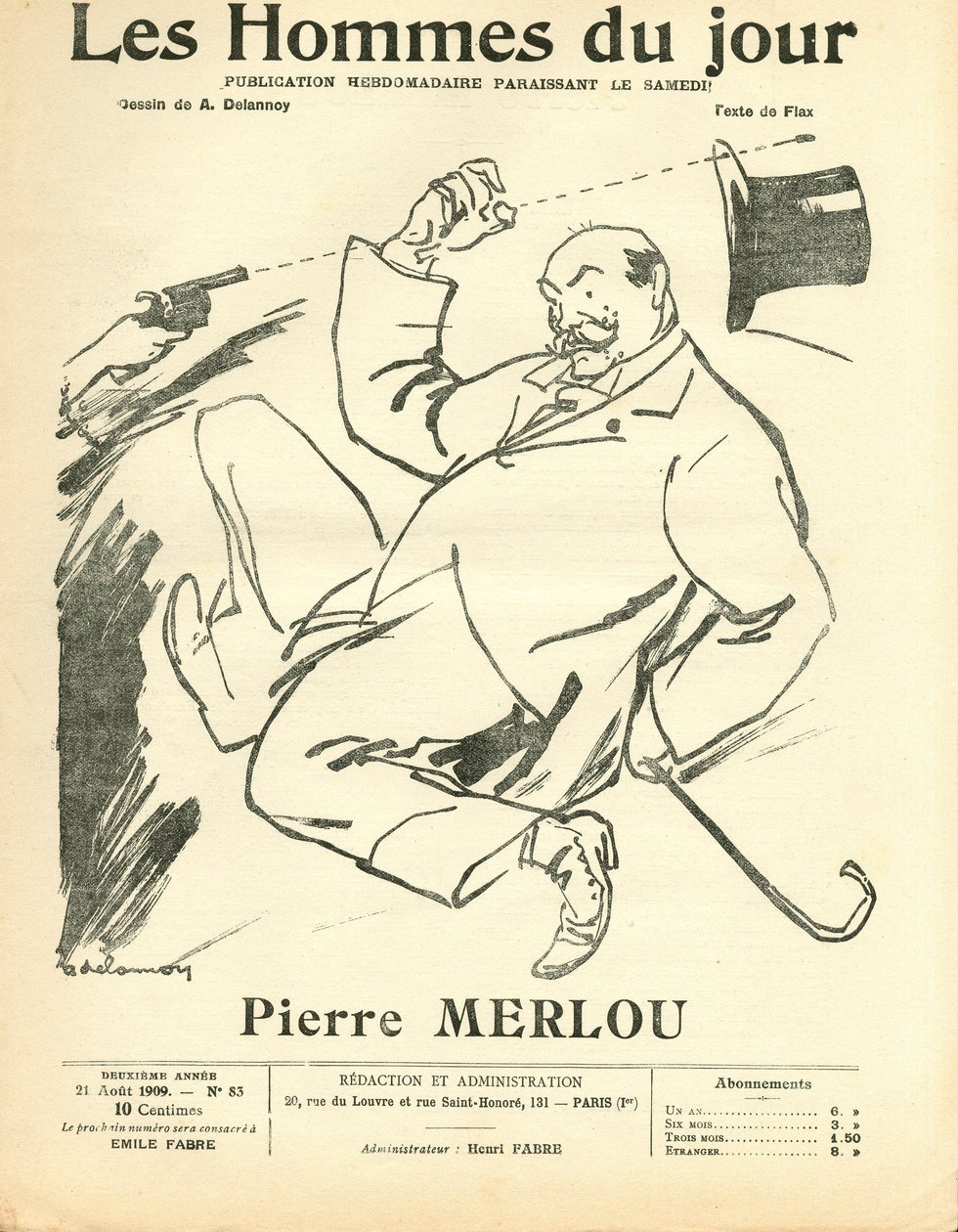 Couverture de "Les Hommes du jour", satirique en N & B - Aristide Delannoy