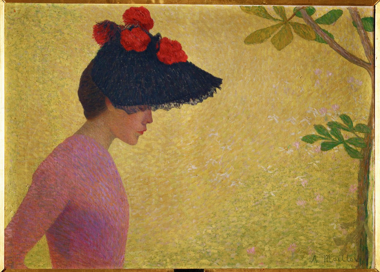 Femme de profil (peinture sur toile) - Aristide Maillol