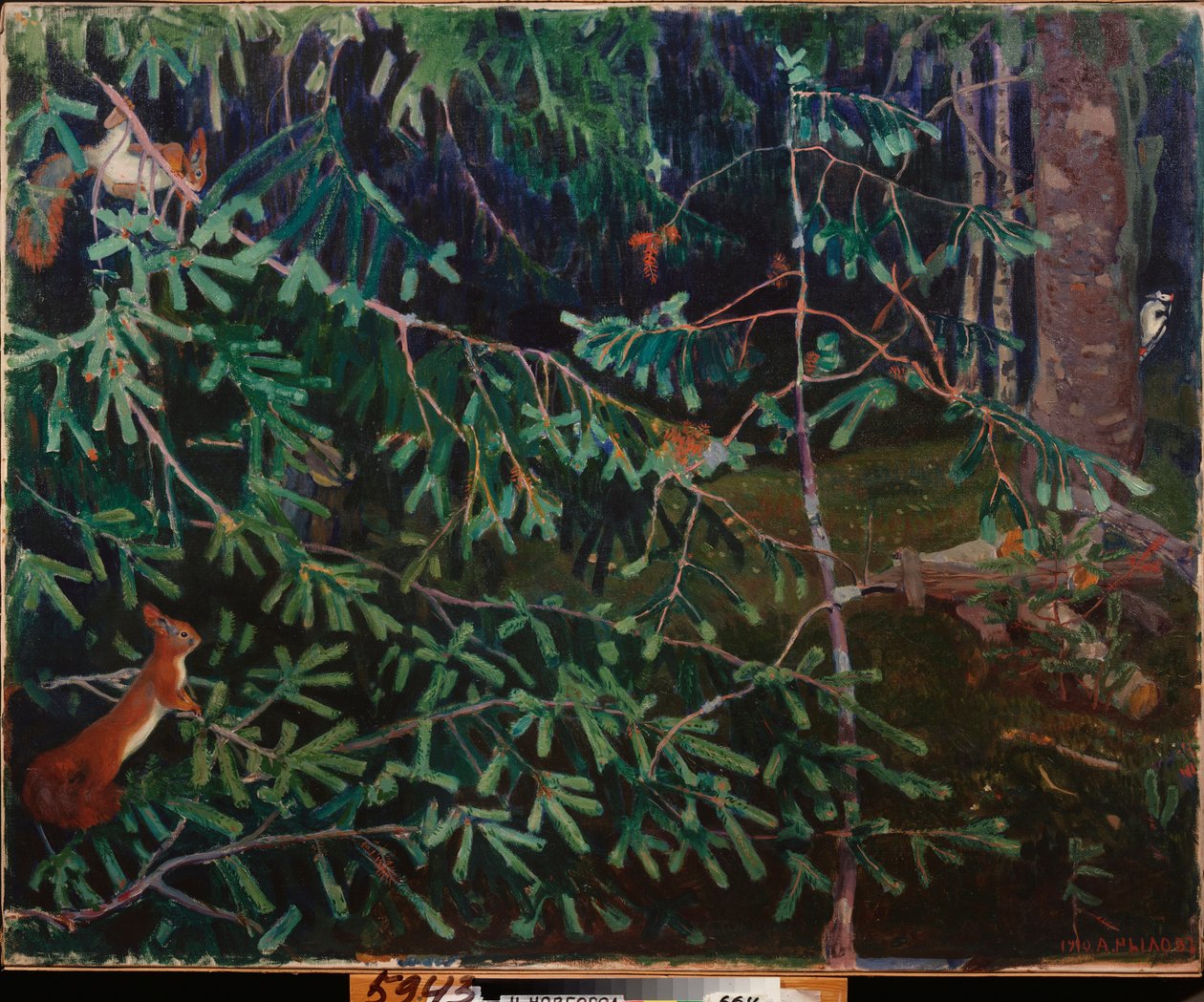 Les habitants de la forêt. Peinture d