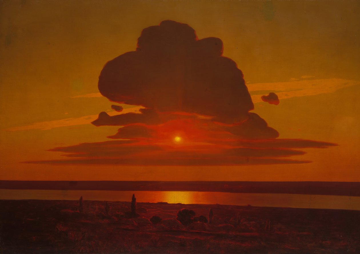 Coucher de soleil rouge sur le Dniepr, 1905-8 - Arkhip Ivanovich Kuindzhi