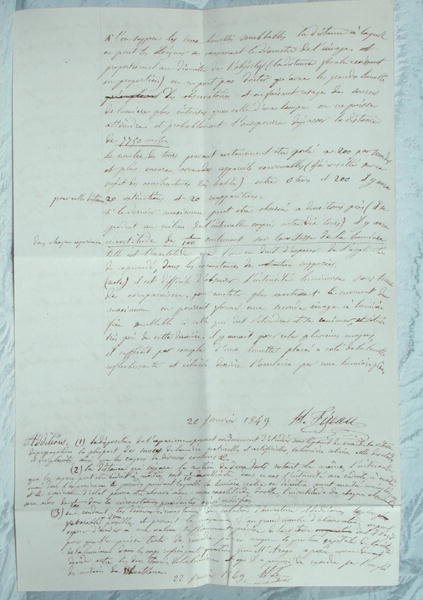 Lettre décrivant les expériences de Fizeau pour déterminer la vitesse de la lumière - Armand Hippolyte Louis Fizeau