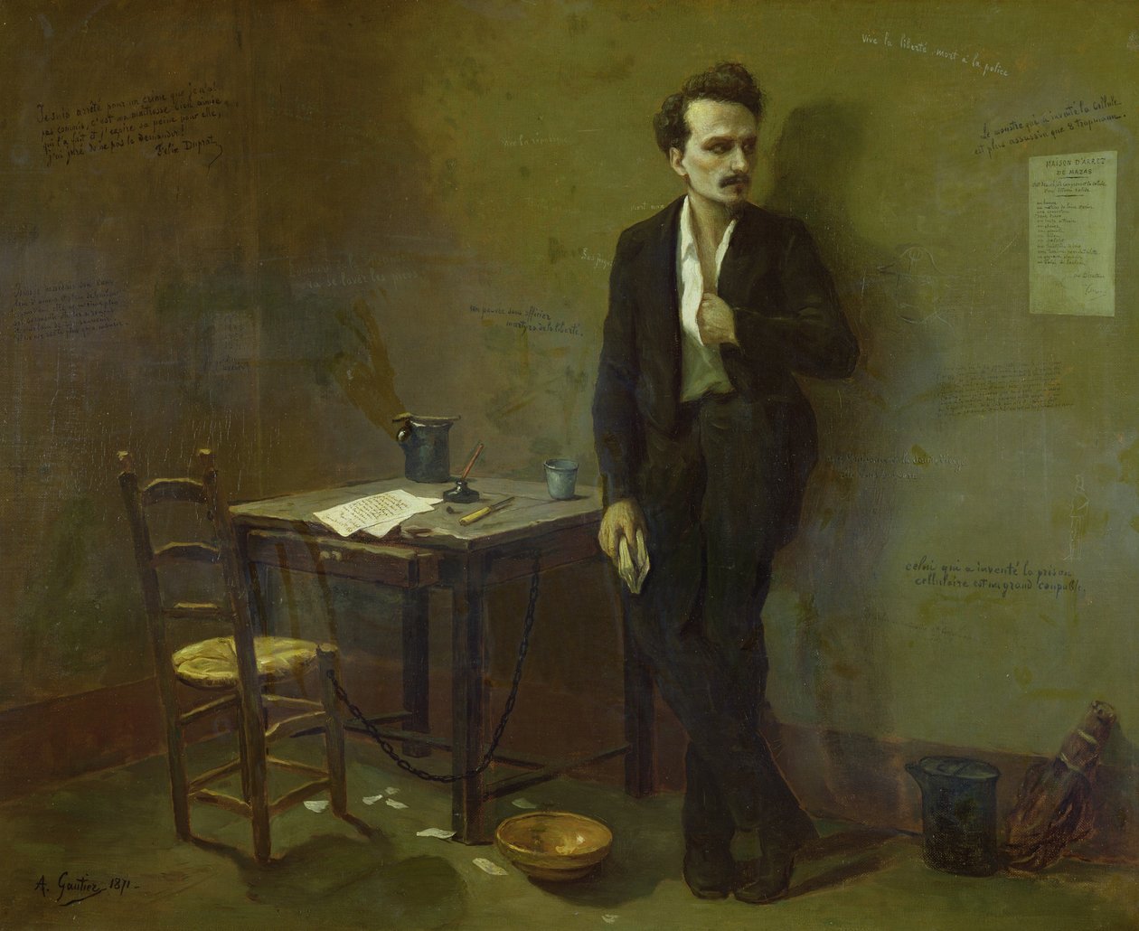 Henri Rochefort (1831-1913) à la prison de Mazas, 1871 - Armand Desire Gautier