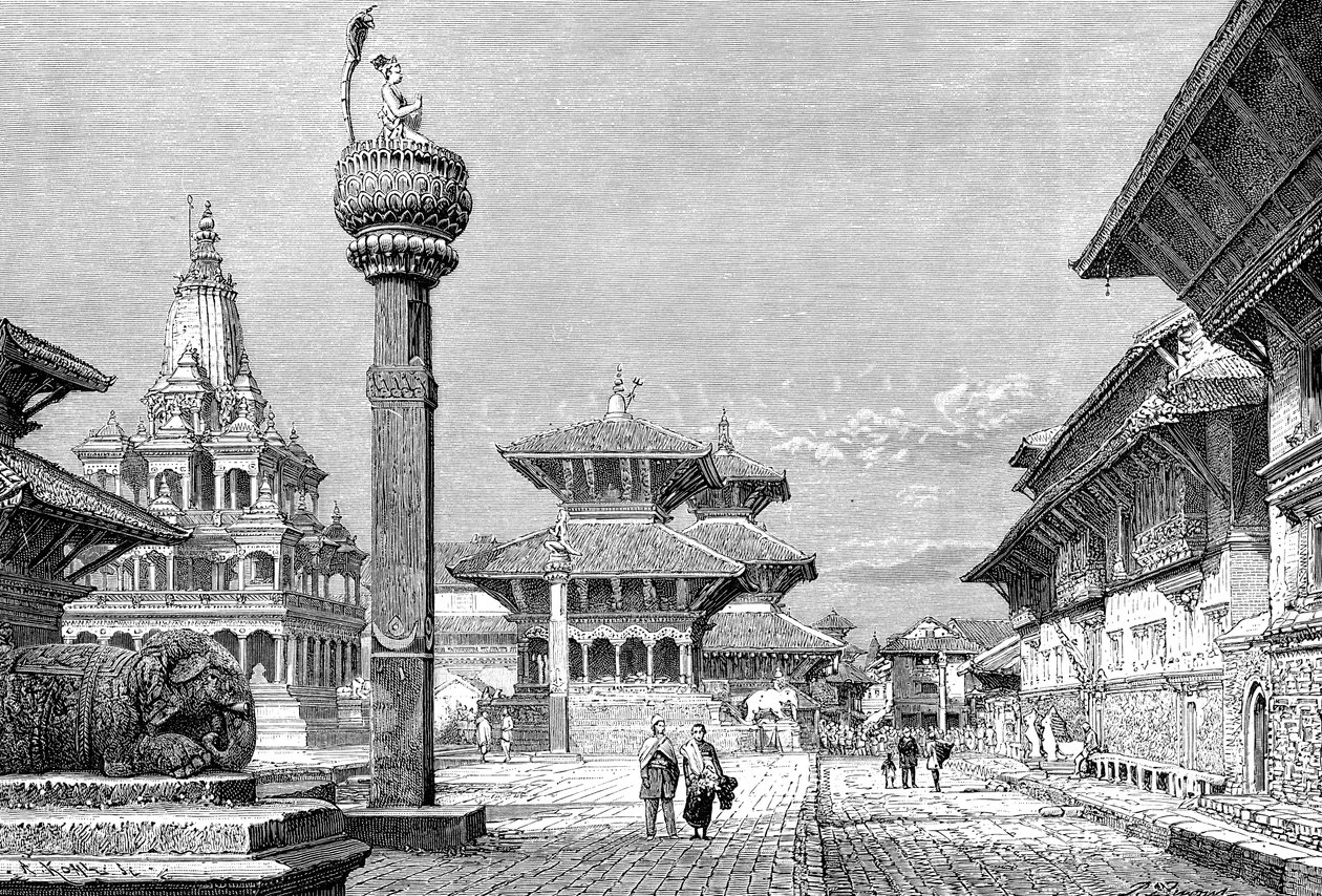 Temples à Patan, Népal, 1895 - Armand Kohl