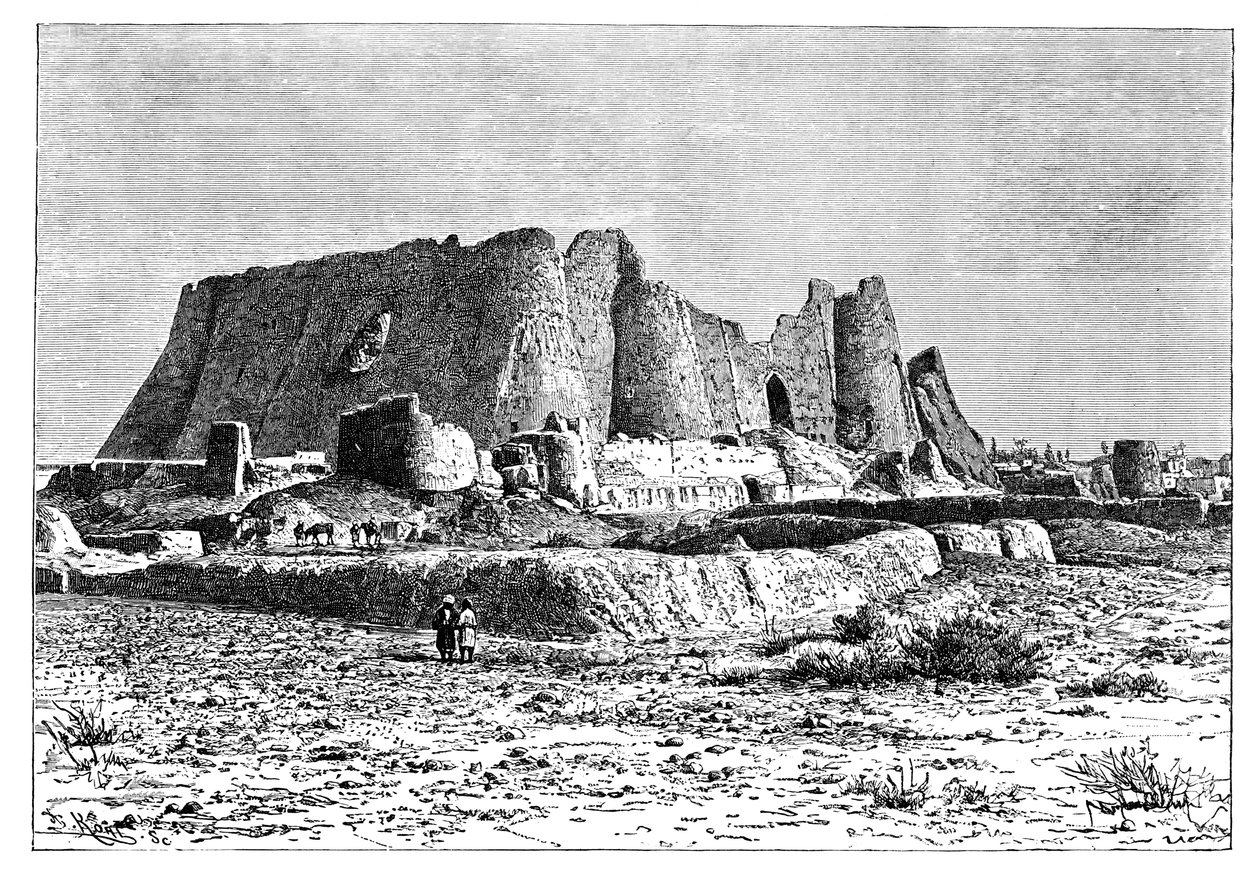 La forteresse en ruine de Veramin, Perse Iran, 1895 - Armand Kohl