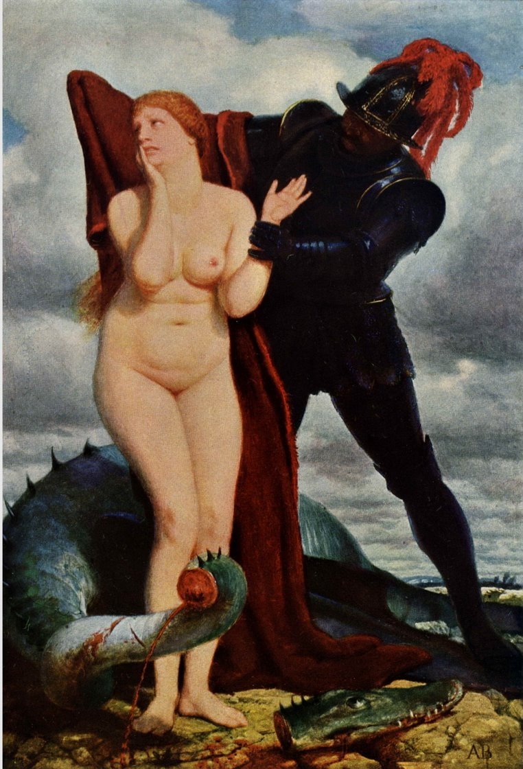 Angelica, gardée par un dragon - Arnold Böcklin