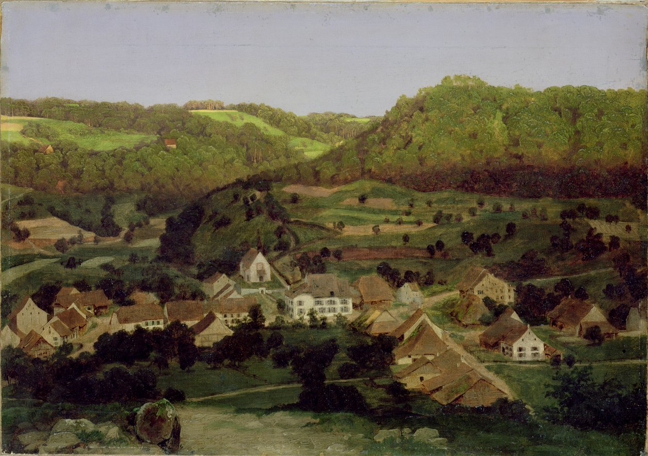 Vue du village de Tenniken, 1846 - Arnold Böcklin