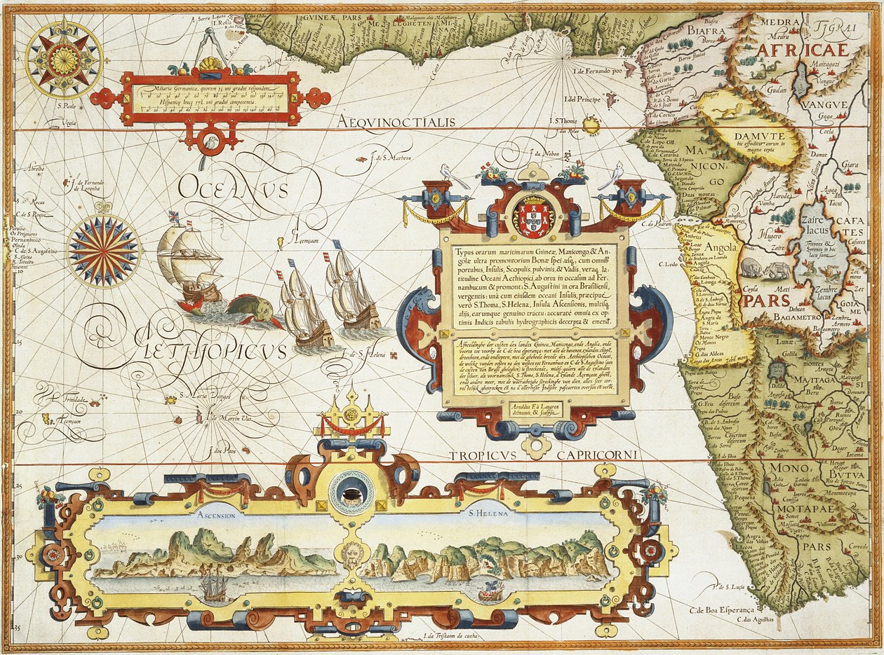 Carte de la côte ouest africaine, 1596 - Arnold Florent van Langren