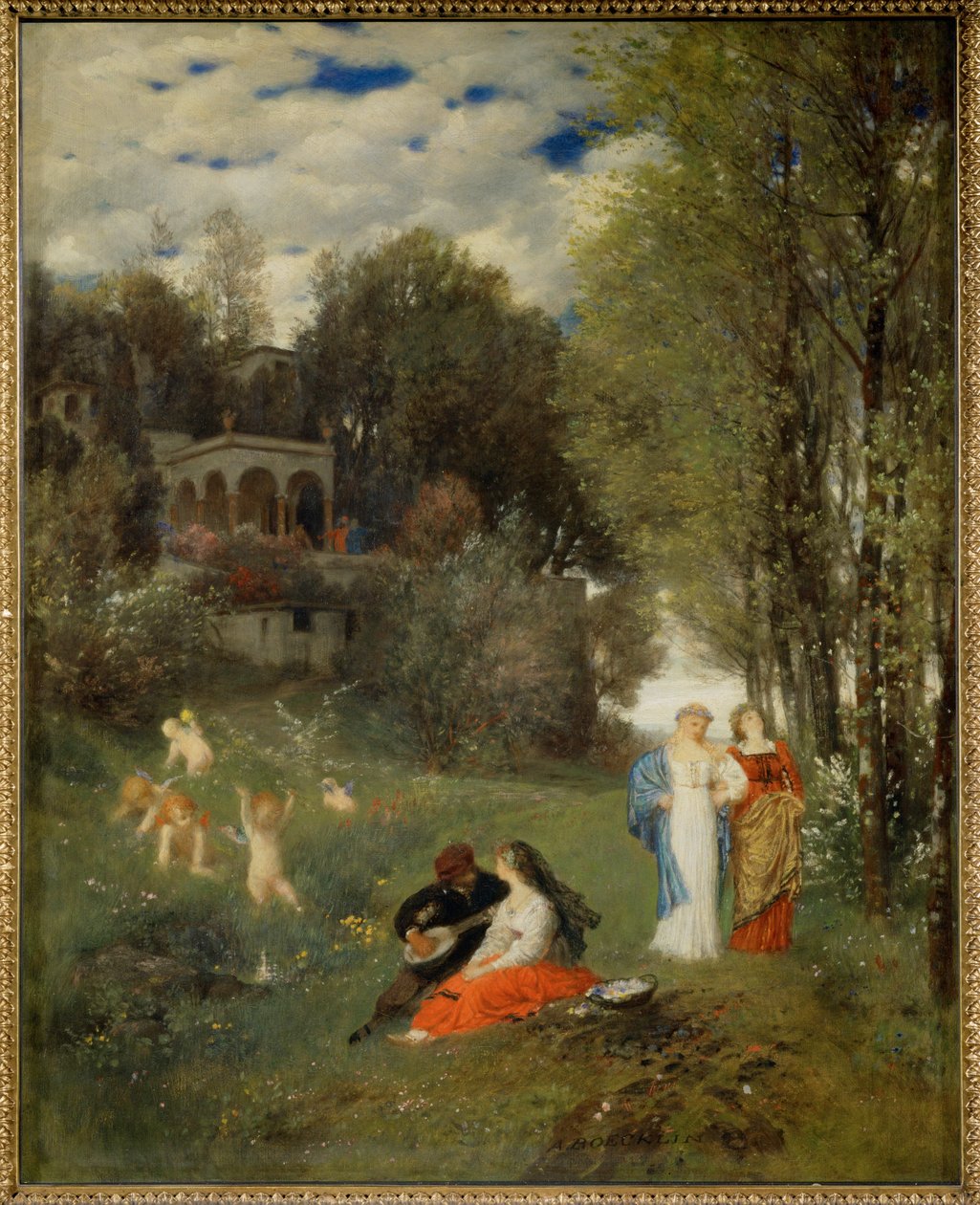 Ideale Fruehlingslandschaft - Paysage de printemps idéal ... (peinture sur toile) - Arnold Böcklin