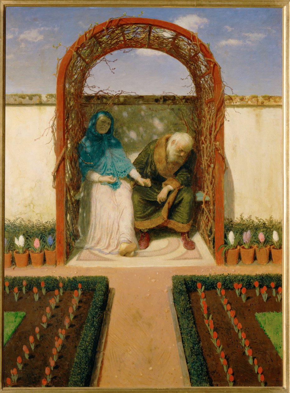 In der Gartenlaube - Dans la charmille ... (peinture sur toile) - Arnold Böcklin