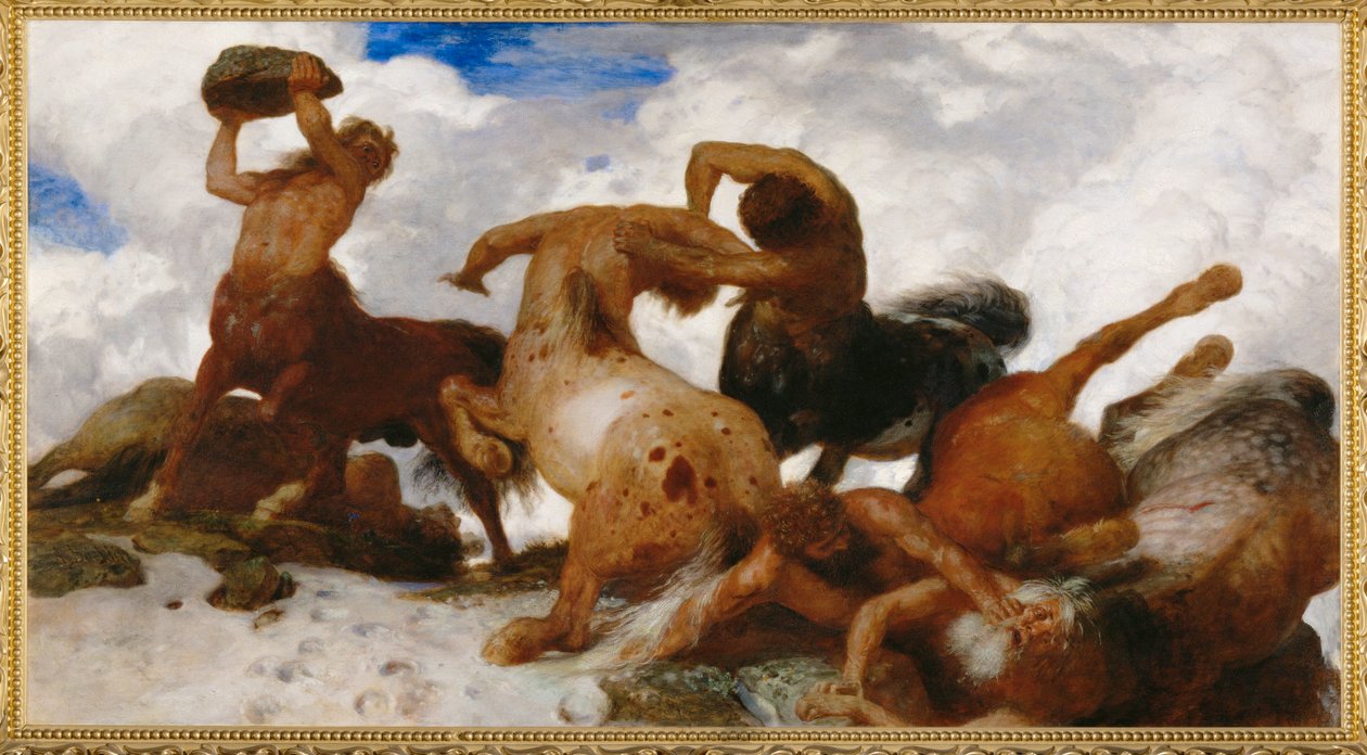 Kentaurenkampf - Un combat de centaures ... (peinture sur toile) - Arnold Böcklin