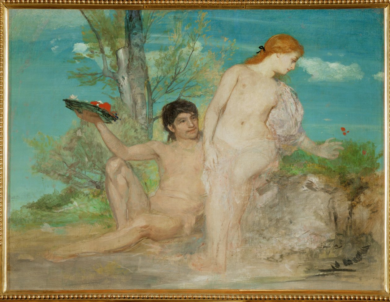 Paar vor einer Baumgruppe - Couple devant un groupe d