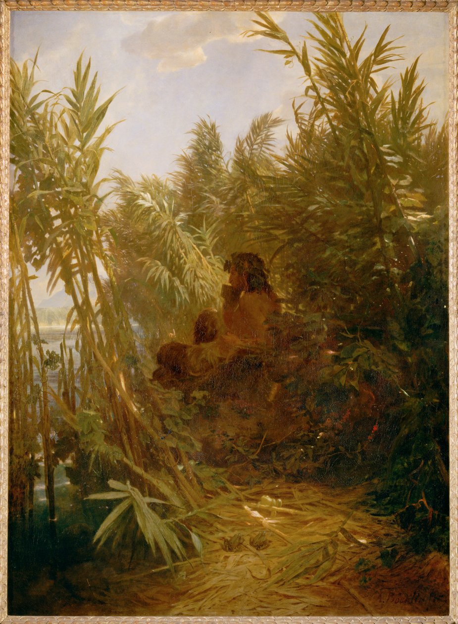 Pan im Schilf - Pan dans les roseaux ... (peinture sur toile) - Arnold Böcklin