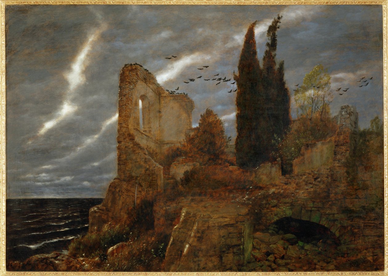 Ruine am Meer - Ruine au bord de la mer ... (peinture sur toile) - Arnold Böcklin
