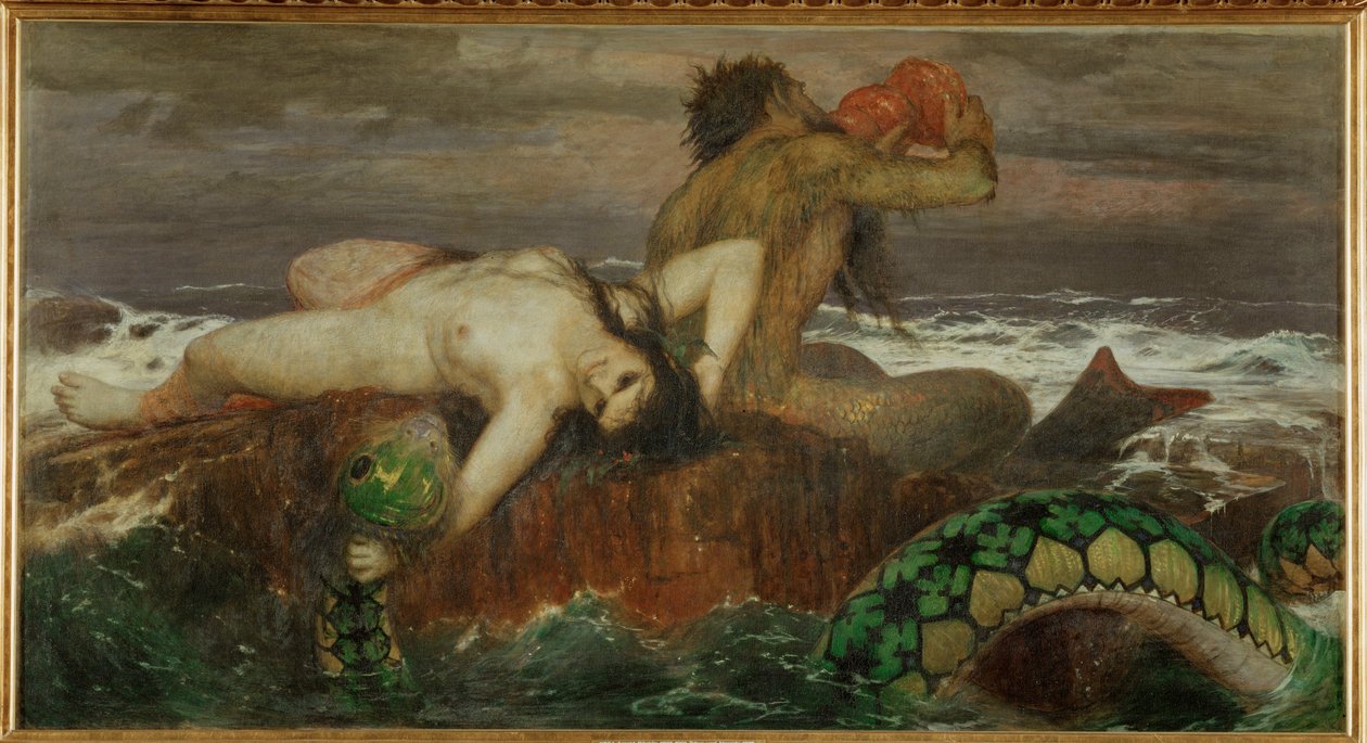 Triton und Nereide ... (peinture sur toile) - Arnold Böcklin