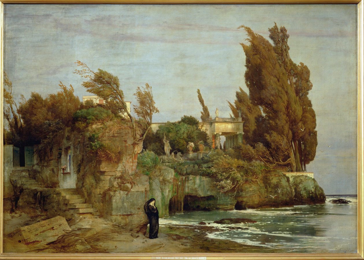 Villa am Meer - Villa au bord de la mer, deuxième version ... (peinture sur toile) - Arnold Böcklin