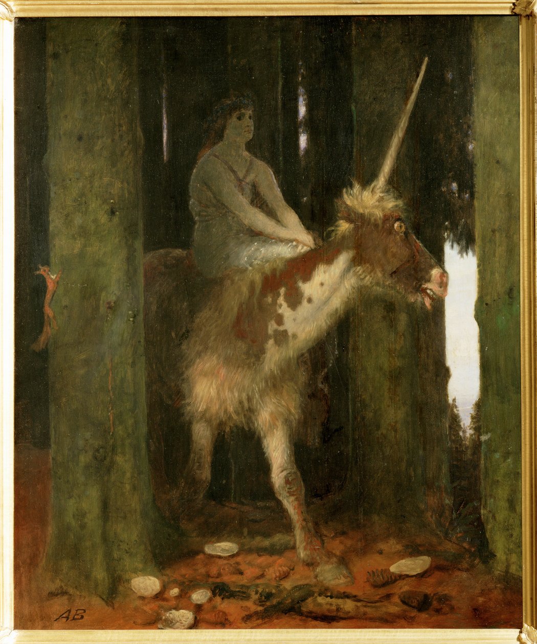 Waldesstille - Le silence des bois. ... (peinture sur bois) - Arnold Böcklin