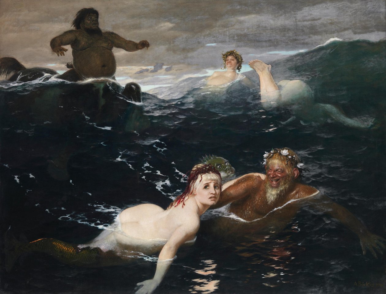 Dans le jeu des vagues - Arnold Böcklin