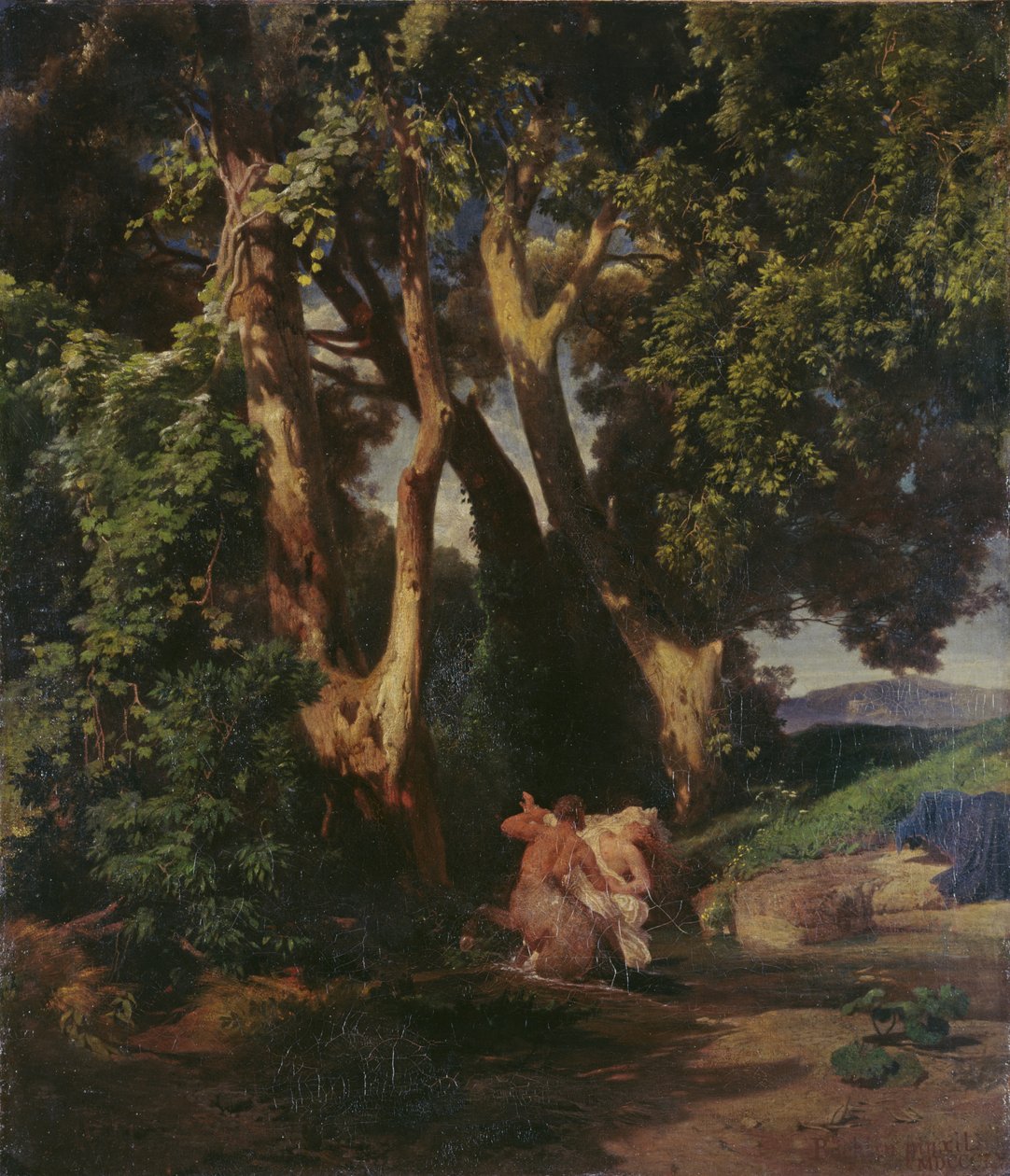 Lisière de forêt avec un centaure et une nymphe - Arnold Böcklin