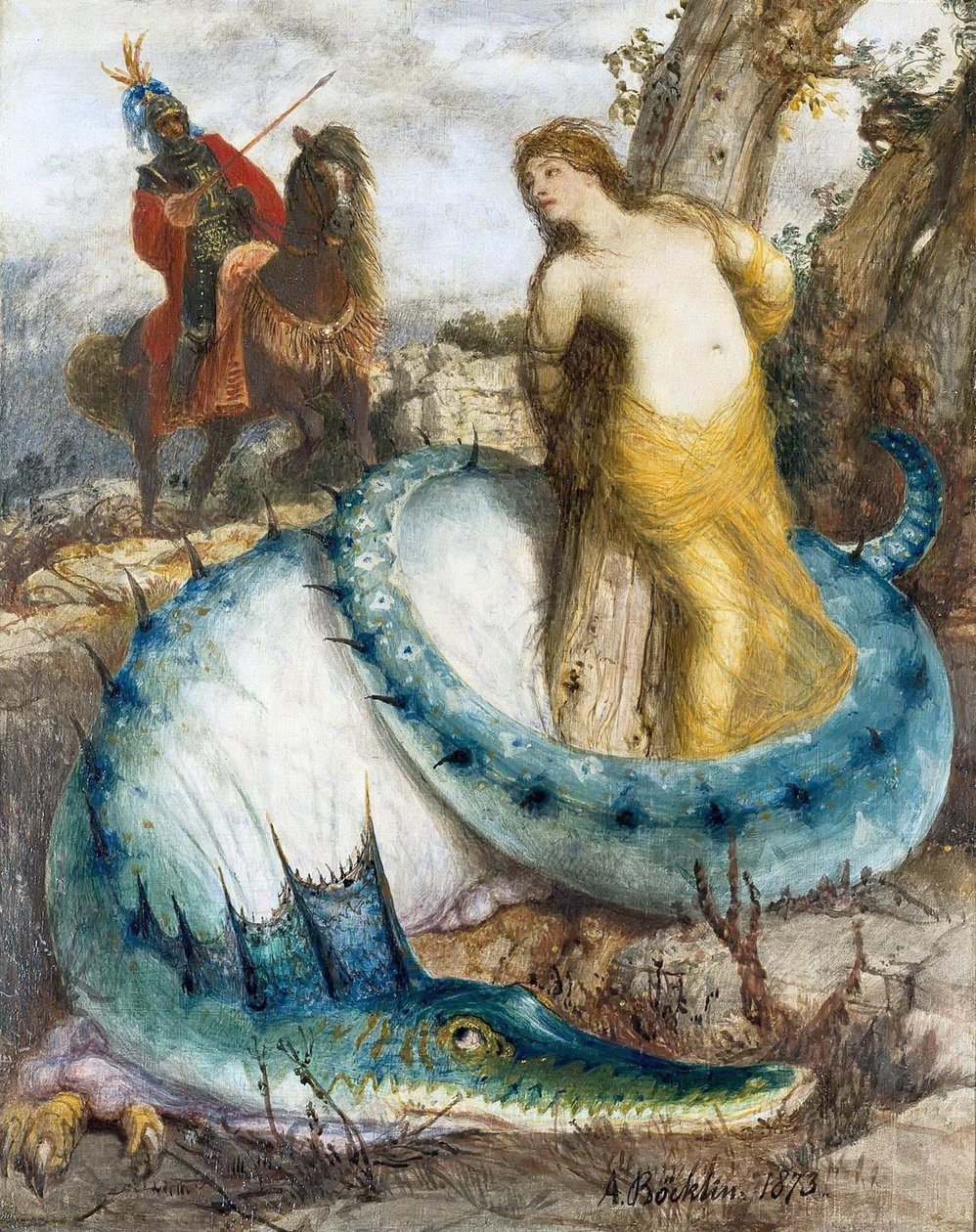 Allemand :  Ruggiero und Angelica Ruggiero et Angelica - Arnold Böcklin