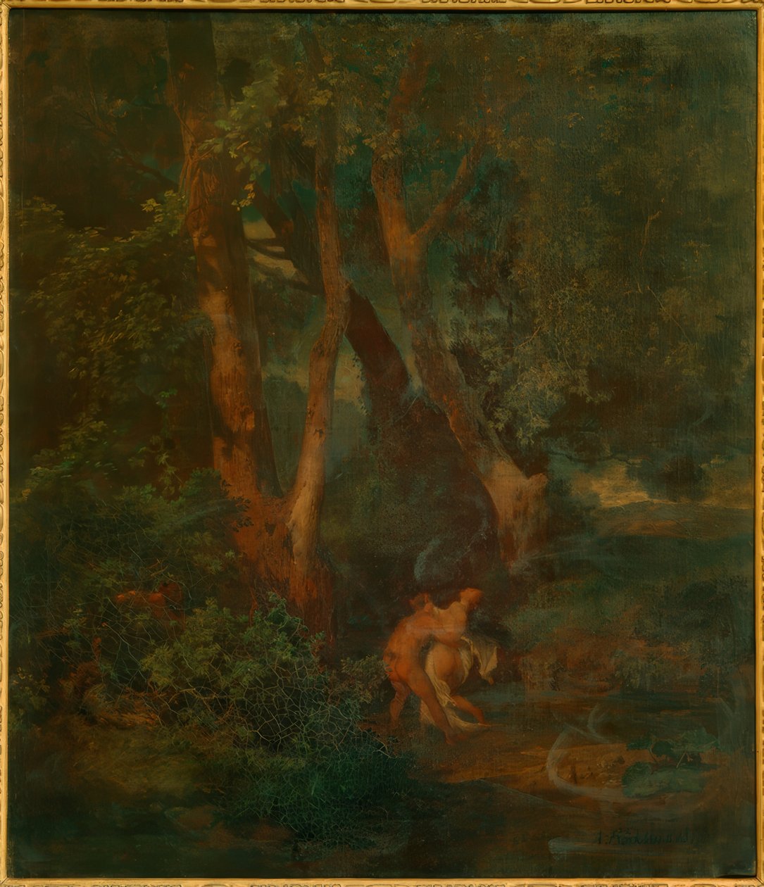Lisière de forêt avec faune et nymphe - Arnold Böcklin